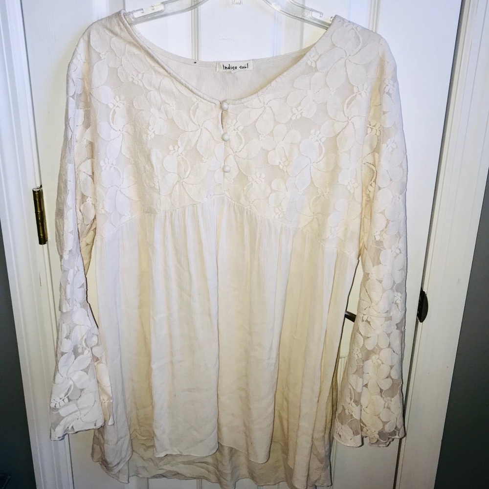 Cream Lace Floral Dress